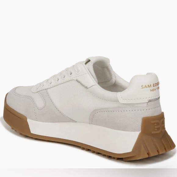 Sam Edelman Layla White Suede Sneaker - Picture 4 of 9